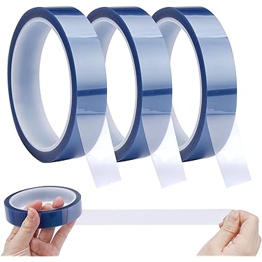 Uxcell Lot De 4 Rouleaux De Ruban Adhésif Résistant à La Chaleur Pour Sublimation, Presse à Chaleur, Transfert De Chaleur, Soudure, Circuit Imprimé, 12 Mm X 33 M