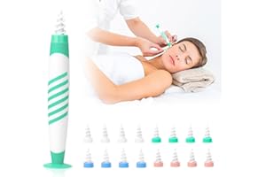 TEOKANTZ Pulitore auricolare a spirale lavabile, kit per la pulizia delle orecchie con 16 punte auricolari sostituibili