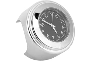 KEENSO Orologio Moto, Orologio Manubrio Universale per Mm, Orologio con Quadrante con Impugnatura e Montaggio in Metallo (Nero)