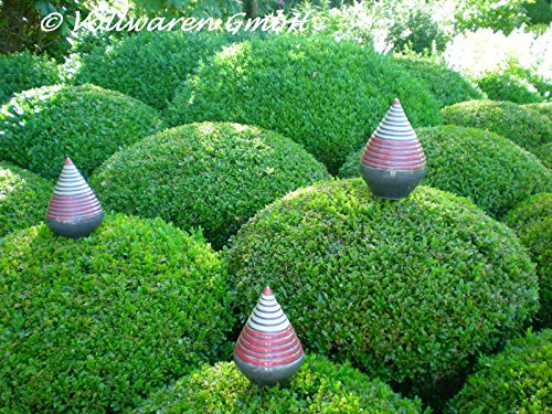 ROSENKUGEL ZAPFEN geringelt KERAMIK H17 handgearbeitet anthrazit Kunstkeramik FROSTFEST - 4