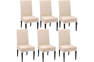 JMYDecor Coprisedie con Schienale, 6 Pezzi Coprisedia Elastico per Coprisedie Sala da Pranzo Rivestimento Sfoderabile, Fodere Sedie con Schienale Copertura Protettiva per sedie