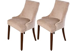 MINGPINHUIUS Velvet Wingback Chair Slipcover,Velvet Stretch Wingback Chair Cover,Sloping Arm Chair Protector Cover for Dining Room Banquet Home Decor Machine Washable Hand Washable (Color-1, 2)