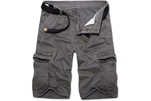 AKARMY Men's Lightweight Cargo Shorts Utility Work Short Outdoor Cotton Twill Shorts with 8 Pockets