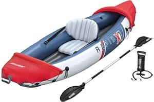 Bestway Hydro-Force Rapid X1 Inflatable Kayak, Inflatable 1 Person Kayak Set with Hand Pump and Carry Bag
