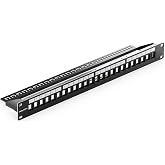 deleyCON Panel Patch 24 Ports Modular for Keystone Modules 1 HE 19" Inch Rack Mount Compatible CAT5 CAT6 CAT7 CAT8 LAN Cable
