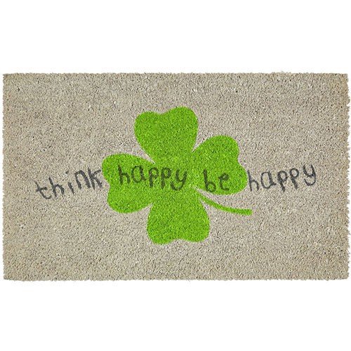 Preisvergleich Produktbild Think Happy, Fussmatte, grau / grün