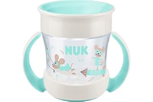 NUK Mini Magic Cup pipmugg | 360° spillsäker kant | Från 6 månader | Lättgreppade handtag | BPA-fri