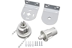 FANKAYI 32mm Roller Blind Fittings Kit - Heavy Duty Brackets,3m Chain & Connectors for Repair - Top/Side/Face Fix,No-Drill,5kg Load - Compatible with Blackout,Kitchen,Bathroom Blinds