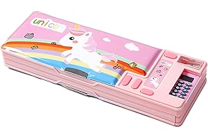 LilyBeauty Pop Up Multifunción Estuche para Niñas y Niños, Lindo Dibujos Animados Caja Organizador Papelería Sacapuntas Planificación Material Escolar para Niños PC50