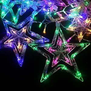 HEBEZON Star Light Curtain for Decoration/Lights for Home Decoration/Colorful Items Diwali, Christmas,ganpati,Marriage,Valentine Gift (Multicolor, 138 LED, 5.3 Feet)