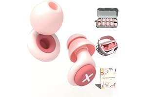 OUFUSILK Tappi per Orecchie Antirumore, Tappi per le Orecchie Riutilizzabili in Silicone ultra Morbidi–con 10 Inserti Auricolari di Ricambio, riduzione del rumore SNR 28dB, per concentrazione, Studio(Blu)
