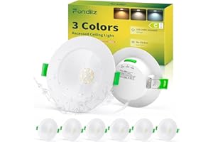 ‎FONDIIZ Fondiiz LED Einbaustrahler 230V 5W 690lm, 6er Led Spots 230v Warmweiß Neutralweiß Kaltweiß, 75-90mm Lochmaß, IP44 Spots Deckenleuchte LED Deckenspots Flach für Badezimmer Küche Wohnzimmer