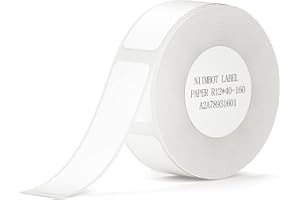 NIIMBOT D11 Nastro per etichettatrice adattato, carta per stampa di etichette, laminata, standard, nastro di ricambio per ufficio, colore puro (bianco, medio)