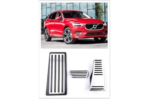 AUTONEMAKER Für Volvo XC60 Zubehör 2018–2020 Aluminium Automatikgetriebe rutschfest Metall Gummi Kraftstoff Bremse Fuß Auto Gas Pedal Abdeckung Set Kit 3 Stück