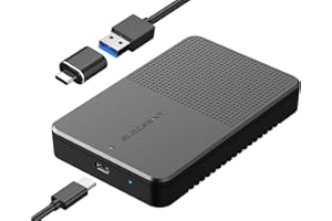 ElecGear Obudowa Dysku Twardego USB na 2,5'' SATA od 7mm do 15mm, Przenośna Obudowa USB C 3.1 Gen2 na Gruby i Standardowy 2,5-calowy SATA HDD/SSD, Kabel Typu A i Adapter A2C