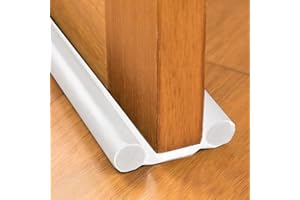 Kepfire Twin Door Draft Blocker Guard 96 cm Home Soundproofing Dust Proof Seal Strip Adjustable Door Window Insulation Draft Stopper - White