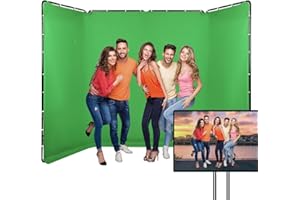 GSKAIWEN 7,87ftx13,12ft tragbarer großer Grün-Hintergrund, Fotohintergrund-Unterstützungssystem für Fotostudio-Videoaufnahmen, Live-Übertragungen, Partys, Bühnen