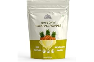 HEBHAC HERBS Pineapple Powder - 227g | Natural Pineapple Juice Powder 8 oz for Smoothies, Shakes, Baking & Drinks,| Free from Preservatives, Artificial Colors, | Vegan, Gluten-Free.