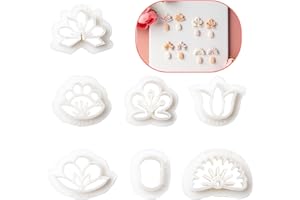 Bofanze 7 PCS Cortadores de Aretes de Arcilla Cortadores de Arcilla Polimérica Aretes de Arcilla Pendientes Troqueles para Pendientes Polymer Clay Cutters para Pendientes y Otras Artesanías