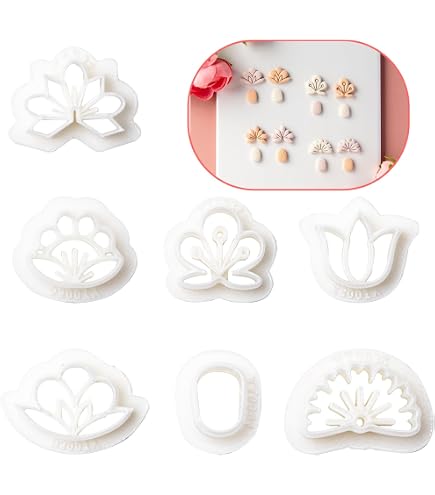 VILLFUL Set da 24 Formine Tagliapasta in Plastica per Argilla Polimerica, Cutter per Orecchini e Gioielli Fai da Te, Utensili Sicuri Bordi Arrotondati per Creazione Artigianale e Decorazioni Creative