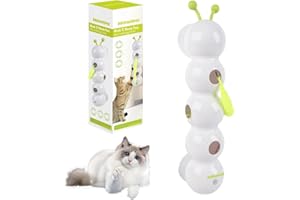 YELKOEYN Wuselwurm Turm Katzenspielzeug – Premium Interaktives Katzenspielzeug, Automatische EIN/Aus-Kennung, Runde Design, Starker Saugnapf, Langlebige Konstruktion, Geeignet für Alle Katzen