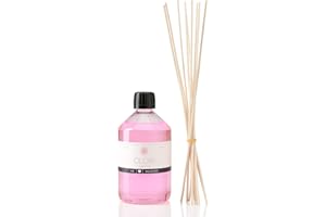 ‎OLORI Raumduft Nachfüll-Set „Wildrose“ 500ml inkl. 10 Rattan-Stäbchen - Duftöl mit ätherischen Ölen - Nachfüller weich, sinnlich & süß - Nachfüllflasche mit Duftstäbchen 100% Natürlich & Rein mit Rosen-Duft