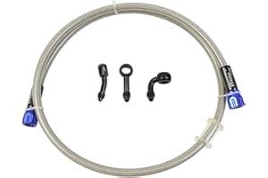 LETGOING AN3 Manguera de freno de moto Manguera de freno hidráulico trenzada de acero inoxidable con conector de manguera 40-240cm Adecuado para vehículos todo terreno,dirt bike,motocross (1000mm)