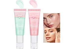 DENESTUP Lot de 2 Gel Hydratant à Base De Primer, Power Apprêt Pour Le Visage Correcteur Pores Invisibles Even out Tone Primer Gel Primer Rose Et Vert Set De Pré-Maquillage Pour Les Soins De La Peau