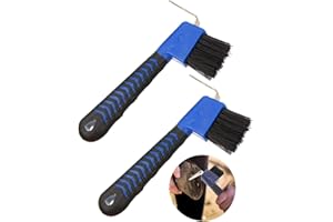 HZAOPZE 2 pcs Raschietto per zoccoli di cavalli, capre e asini, con spazzola estremamente stabile e impugnatura ergonomica, Design con trama antiscivolo