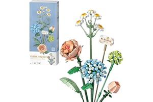 YANGUN Bloques de construcción Flores Rosas 680 Piezas, Bloques de construcción de Flores Artificiales 32CM, Bloques de Construcción de Ramo de Flores, Regalos de cumpleaños para Adultas/Adolescentes