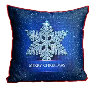 DreamVio Jute Exclusive Merry Christmas Decorative Throw/Pillow Covers, Cushion Covers for Gifting, Living Room, Bed Room, Sofa,Chairs Pack/Set of 1 (Multicolour, Size 12 x 12 Inches)