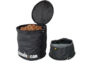 ANIMALS&CAR Kit Pieghevole Borsa crocchette 5kg + Ciotola