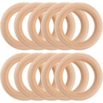 Holzringe Zum Basteln 10 Stück – 45 Mm Ø, Naturbelassen Für Makramee & Schmuck