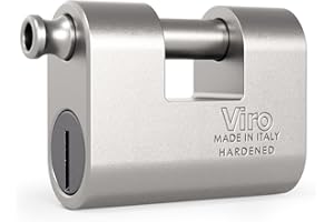 Viro | Euromonolith, Lucchetto Antiscasso, Base da 87 mm, Finitura Anticorrosione, con Cilindro Anti-scasso e Antitrapano
