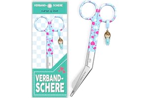 Nurse is Love Verbandsschere Pflege, Verbandschere Krankenschwester Schere aus Edelstahl scharf, abgerundete Spitze | für rettungsschere | Trauma schere mit bunt Designs | krankenschwester