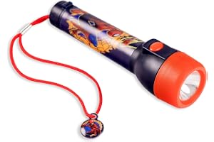 Disney Spiderman barn stor LED-ficklampa 16 cm plast halkfri ficklampa för utomhusäventyr, camping, vandring och nödsituation