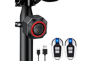 BLO2BIRO Bike Alarms with 2 X Remote Attachable Bicycle Security Alarm Waterproof Bicycle Vibration Alarm with Tail Light Brake Light Super Loud 110dB 7 Level Sensitivity for Ebikes Moto Ebike Bicicletas Bike