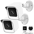 PEF Mount for All-New Wyze Cam V4/Cam V3, Weatherproof Protective Cover and 360 Degree Adjustable Wall Mount Solid Housing for Wyze V4 and V3 Outdoor Indoor Smart Home Camera System (White, 2 Pack)