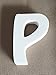 Produktbild Buchstabe "P" für Zimmertür in weiß -Dekoration - Dekoartikel
