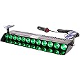 AUXMOTEC Green Led Strobe Flash Light Emergency Warning 12-Led Sucker Dashboard Interior Roof Windshield Dash Safe Caution Hazard Light with Suction Cups for Car Vehicle Boat SUV Firemen Fog DC 12V