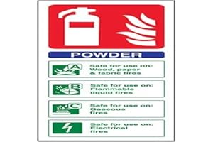 VSAFETY V Safety Powder Id Fire Extinguisher Sign - Portrait - 75mm x 200mm - 2mm Rigid Plastic