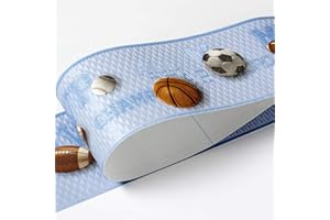 GUEST RUYUNLAI Cenefas Adhesivas Para Paredes Pvc Cenefa Autoadhesiva Para DecoracióN De Pared De Cocina BañOBola azul cielo 10.5cm X 500cm