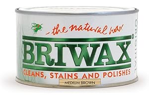 Briwax Original Medium Brown 400g - Multi-Shade Wood Wax Polish | Ideal for Furniture Restoration & DIY Wood Projects