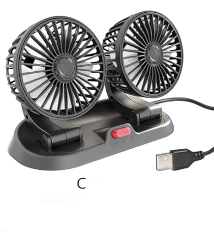 Ventilatore USB SANWAN A Doppia Testa - Regolabile 360° | Per Auto, Casa, Ufficio | 3 Velocità - Foto 11