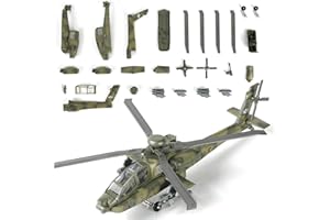 SEBUNAS AH-64 - Kit de modélisme d'hélicoptère militaire à l'échelle 1:72 - Jouet en plastique à assembler - Modèle d'hélicoptère militaire pour adultes et enfants (25 pièces)