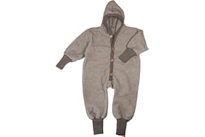 Cosilana Baby Kinder Fleece Overall mit Bündchen am Armen und Füßen, 60% Wolle (kbT), 40% Baumwolle (KBA)