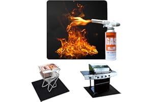 BLLREMIPSUR Fire Pit Grill Protection Pad - 50 x 50CM Reusable BBQ Mat for Under Heaters, Fireplaces and Stoves - Fireproof Retardant Hearth Protection