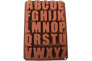 Musuntas 26 Inglés moldes Cartas del chocolate de silicona moldes moldes de la vela del jabón de cocina para hornear de silicona juguete lindo molde de chocolate fondant molde 34 * 22.5 * 2.5cm