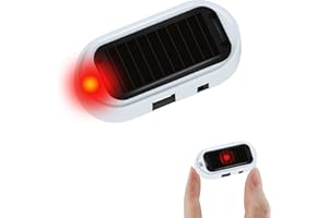 CERIOLL Solar Auto Alarmanlage Anti-Diebstahl Blinklampe - Dummy-Alarm-System mit blinkender roter LED
