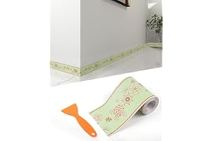 FBBULES PVC Cenefa Adhesiva Borde de Papel Pintado Auto Adhesivo Estilo Natural Friso para Pared Revestimiento de Pared para Sala de Estar Dormitorio Cocina